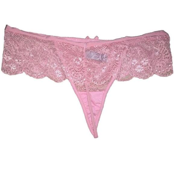 Pink Daisy Fuentes Lace 36B Push Up Longline Bra Set LARGE Thong Lingerie NWT - Picture 5 of 9